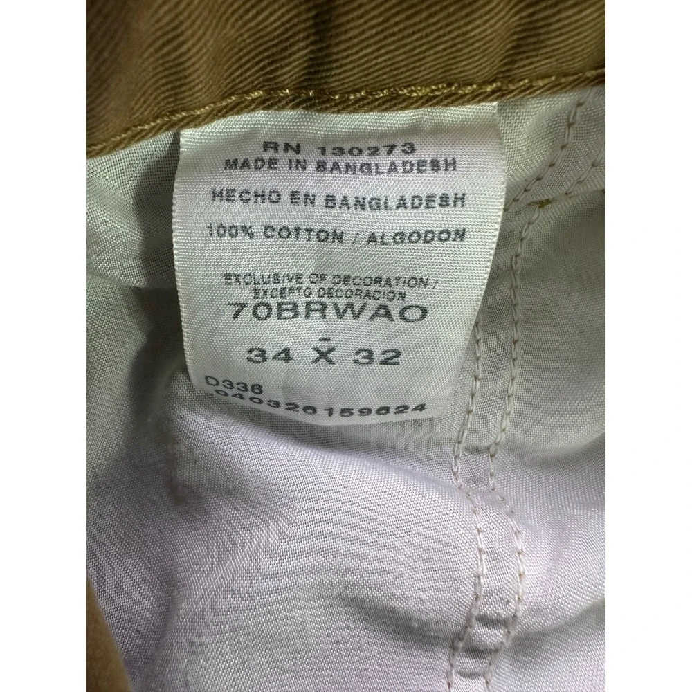Wrangler Jeans Co Brown Cargo Pants Mens Cotton‎ Relaxed Workwear Utility 34x32